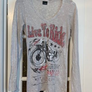 Daytrip Ladies Long sleeve V-neck “Live to Ride”